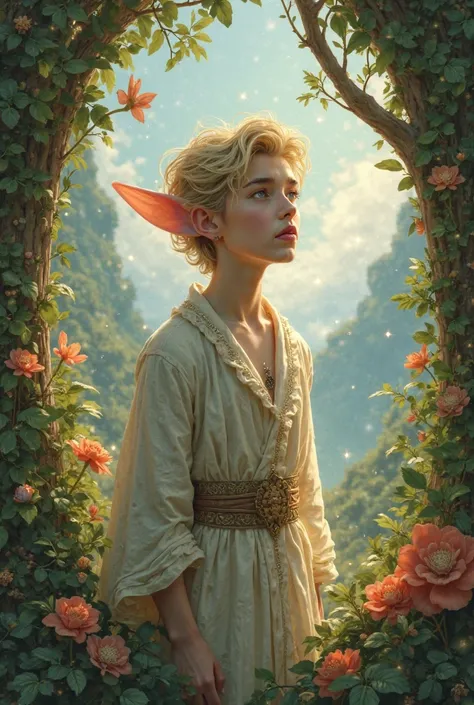 Create a fairy prince who is in his fantasy on the frame