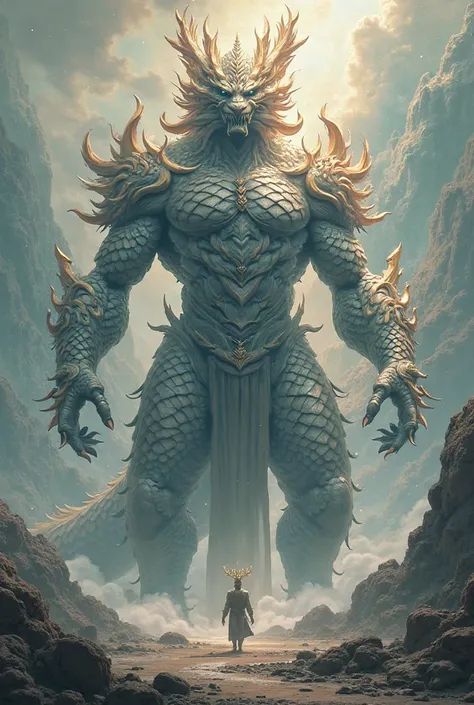 
A Japanese dragon humanoid titan