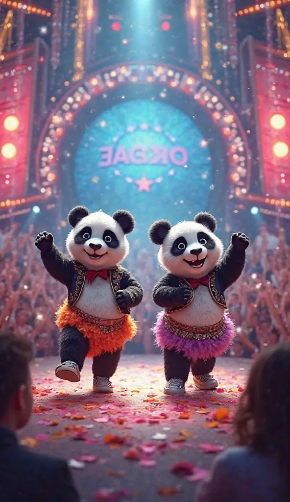 American got talent themed image two panda