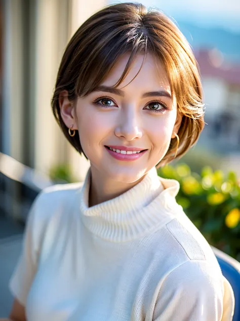 ((White Wine)),((   wine glasses)),(realistic, 超realistic:1.4), 16K HDR,  high image quality,((White Wine)),((   wine glasses)),29 years old,Age 31, Japanese Beauty,Super beautiful,turtleneck dress、happy smile、 short hair,   best smile、slim couple、Model Co...