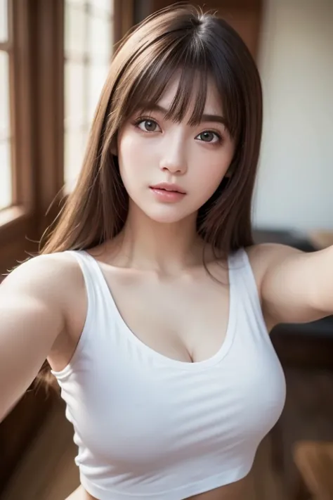   best quality,    ultra-fine , ( Realistic: 1.4), 8k resolution,   1 girl, (Random Hair: 1.3), (Realistic hair: 1.2), (Georgia Girl   : 1.2), ( REAL EYES  : 1.2), (Beautiful Face: 1.3),  Slender body , White and glowing skin,  Big Breasts, Neckline, (Mid ...