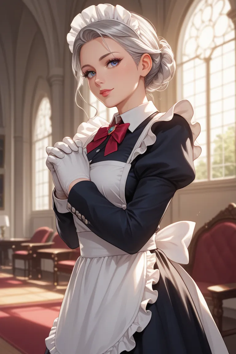  Anime Girl，maid，White Gloves