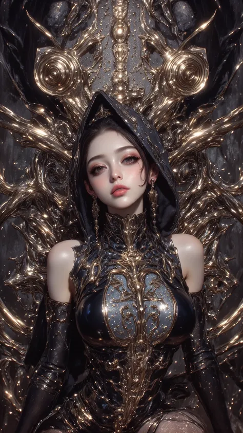 An amazing masterpiece of outstanding quality，Super Detail， 8k resolution。This illustration focuses on a girl with charming eyes and detailed eyelashes，She is in a complex and sexy background。