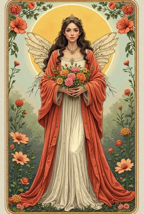  Express tarot empress card illustrations in a gentle way, Mix the flower of life and fairy with ,  happy,  so cute ,  express tarot empress card illustrations in a very feminine and  ,   that gives you a sense of security and set it as wallpaper  