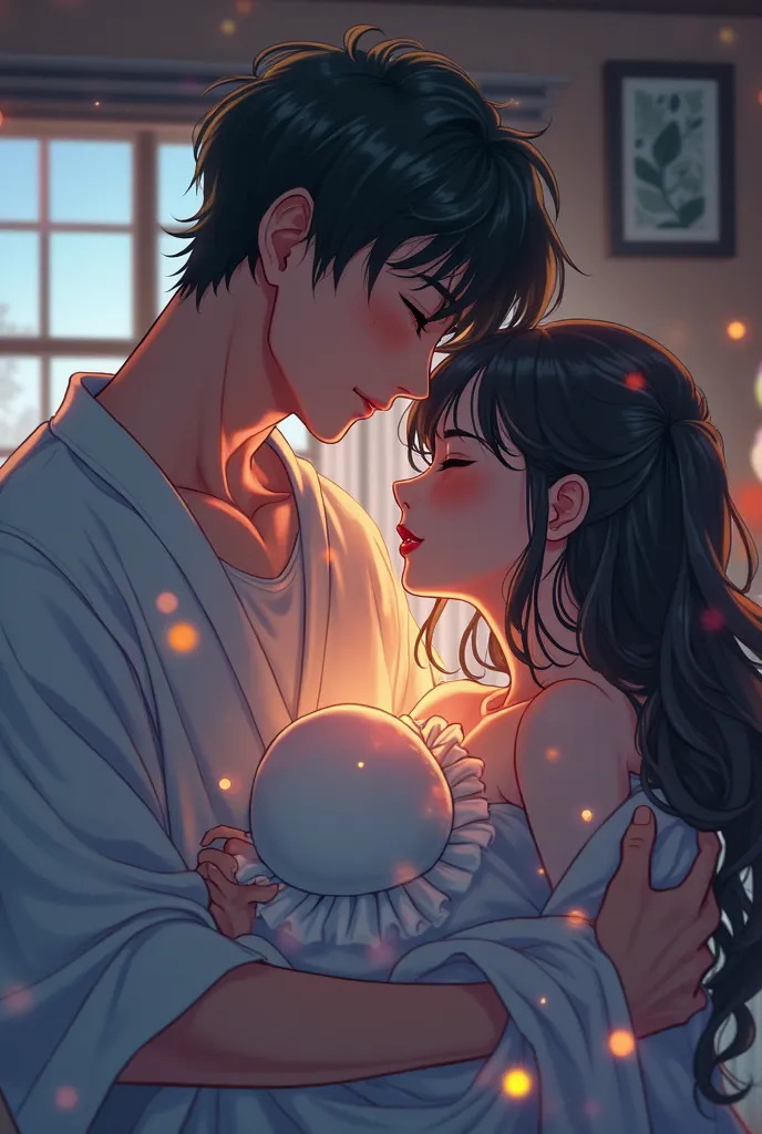 A female Japanese anime character and a handsome man got married.
The woman became pregnant..
My water broke at home.
여자가 아파해 YEAH 소리와 헤으 소리밖에 못낸다.
giving birth to a boy.
Give birth to a girl with big breasts.
&Citation;헤으~ ~ YEAH~❤️ I live.. &Citation;  p...