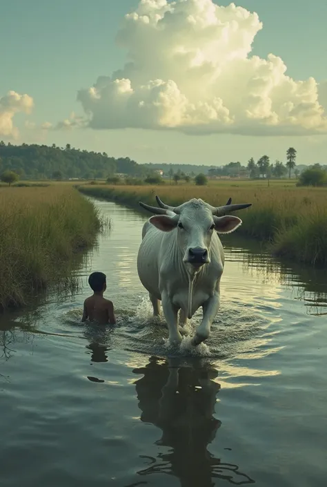 Flashbacks begin to unfold in Ravi’s mind: moments from his hood, the times when he and the cow were inseparable, running freely across the fields. He recalls the joy they shared, and the bond that had existed. In this moment, Ravi fights the water’s pull ...