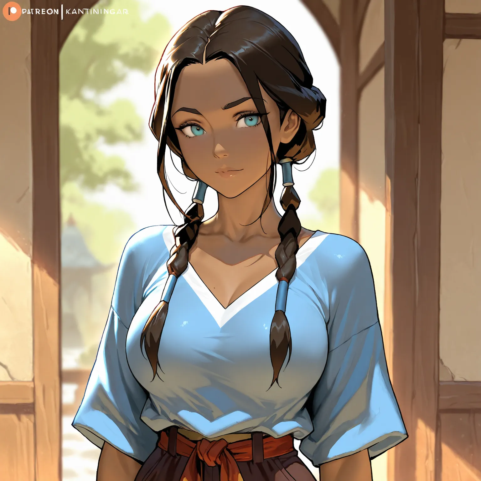 Stunningly attractive woman, Katara, Avatar: The Last Airbender, High Resolution, Masterpiece, glistening, impeccable physical shape, casual clothing, different hairstyles, different clothing, different clothing styles, different clothing, Solo, 1girl, 