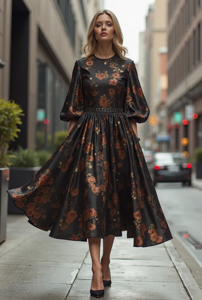 round dress full sleeve and stylish sleeve