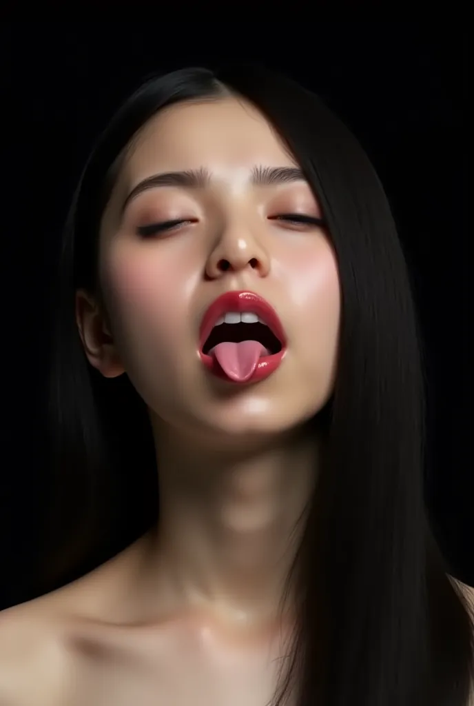 she wants to kiss, masterpiece,  accurate, Super Detail, advanced details, high quality, Award-winning, best quality, 16k, perfect anatomy,  front view, upper body,  Ultra High Resolution Hair , black hair, long hair, detailed face, realistic textured skin...