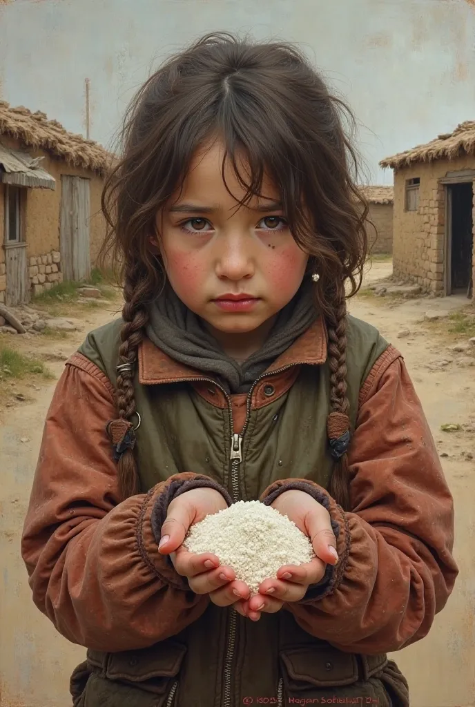 Poor Kyrgyz girl who turned a handful of flour