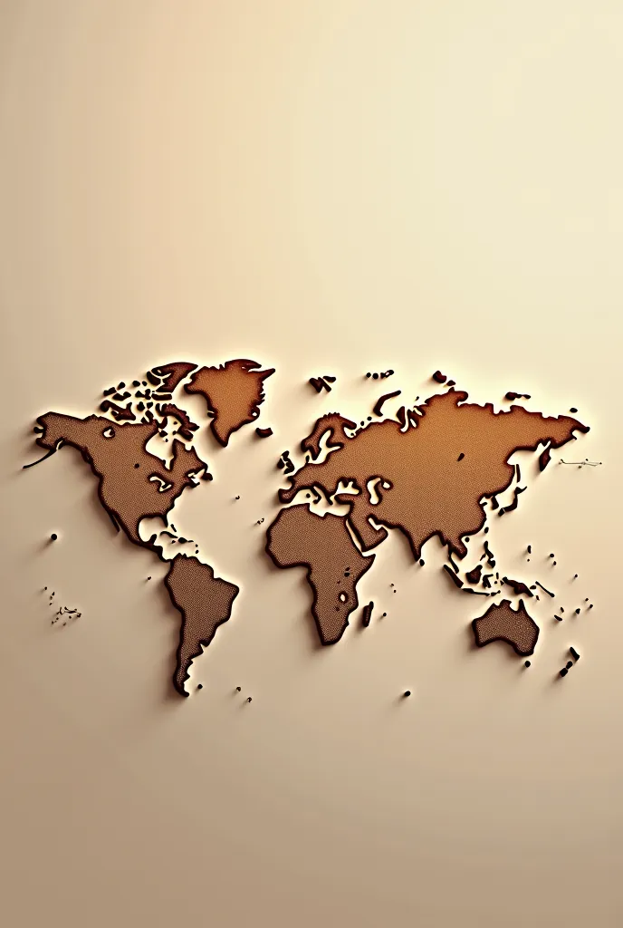 World map image, to use on the cover of a research paper on countries in a horizontal way with an earth-colored background that looks original and modern 
