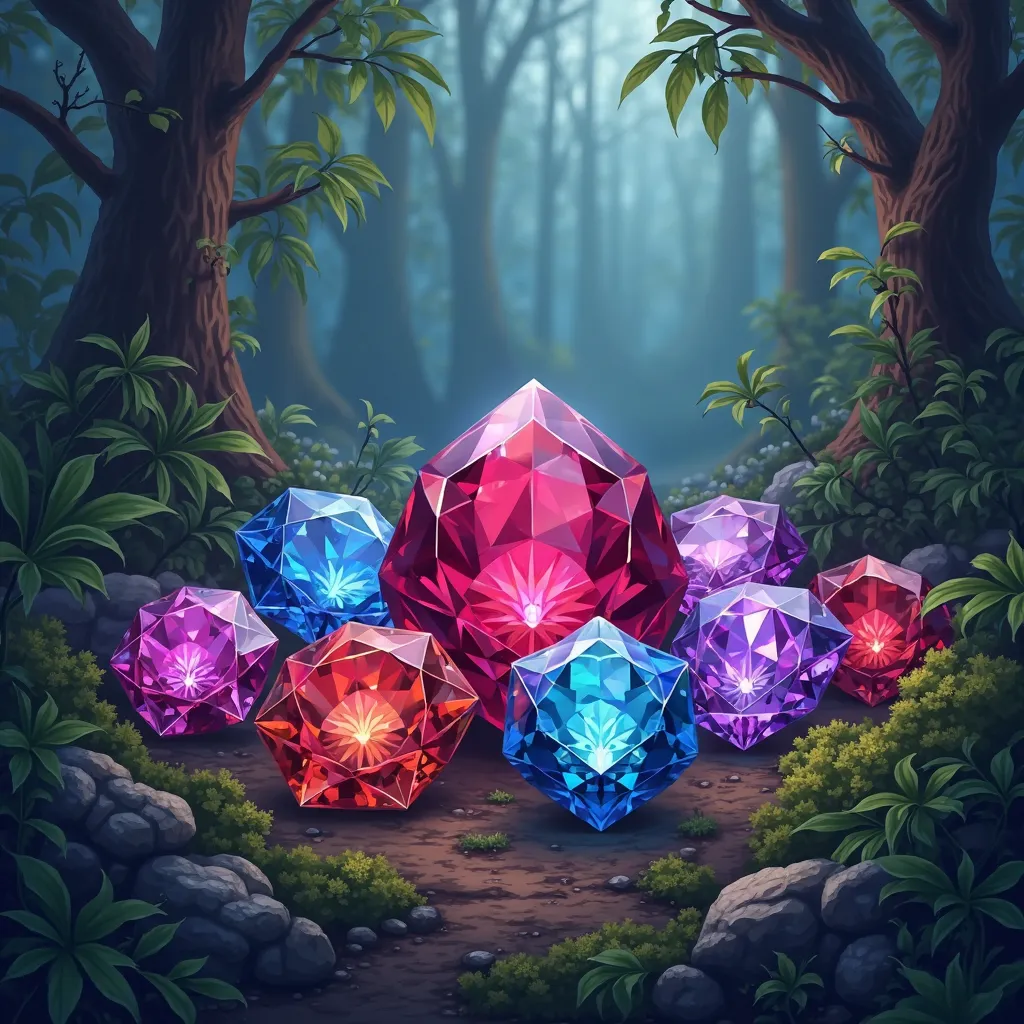 Many Spinels stone give me image of this gems background in forest 