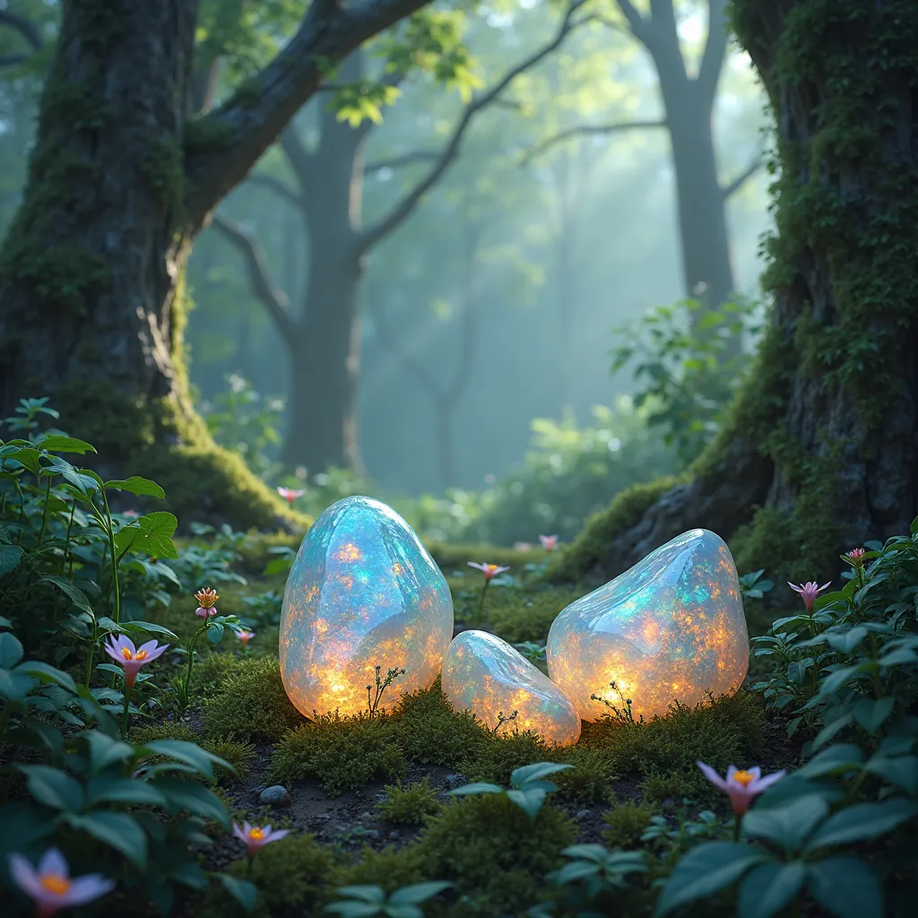 Opals give me image of this gems background in forest 