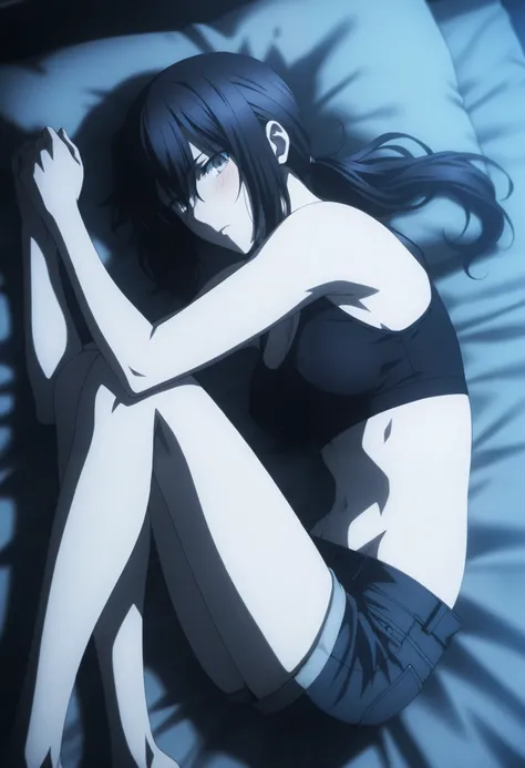 masterpiece, best quality, amazing quality, highres, absurdres, very aesthetic, high resolution, ultra detailed, perfect details, midnight, , upper body, indoors, ufotable style, ((blue hour)), (from above),
1girl, solo, ufotable style, anime style, (...