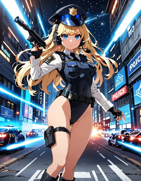 (masterpiece), (best quality), (high res), 1girl, tall body, ((long hair, blonde hair, bangs)), (blue eyes), beautiful detailed eyes, beautiful detailed face, cute face, (perfect hands, complete fingers), perfect anatomy, perfect proportions, ((hat, jet bl...