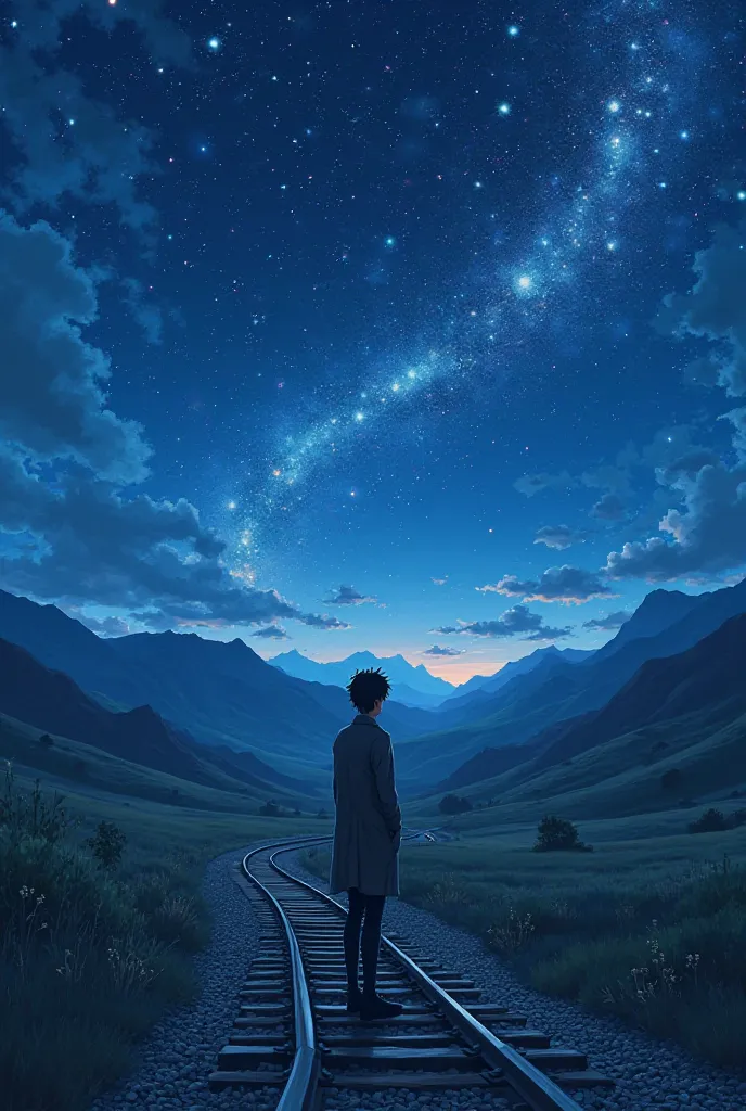 Starry Sky Railway Kagami Ryu is listening to music photos