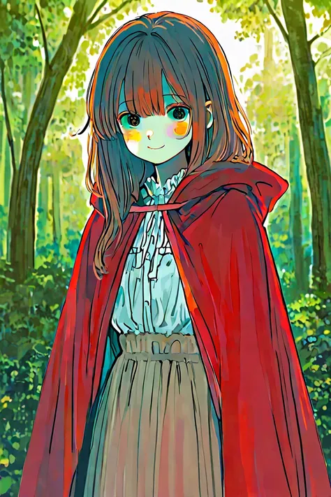 best image quality、Painting-style 、 reality、 Little Red Riding Hood