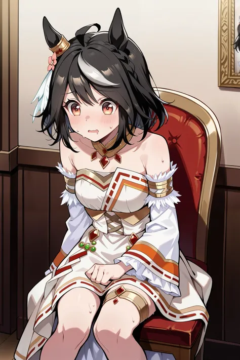 ( masterpiece, Ultra High Precision, 16k, RAW photo, complicated), (sharp concentration, Crisp details), (Wide range of colors, Vivid details), Noise reduction, 1 girl , (( Kitasan Black \( Uma Musume\)), (eyes that are half closed, Sleepy eyes:1.5), (emba...