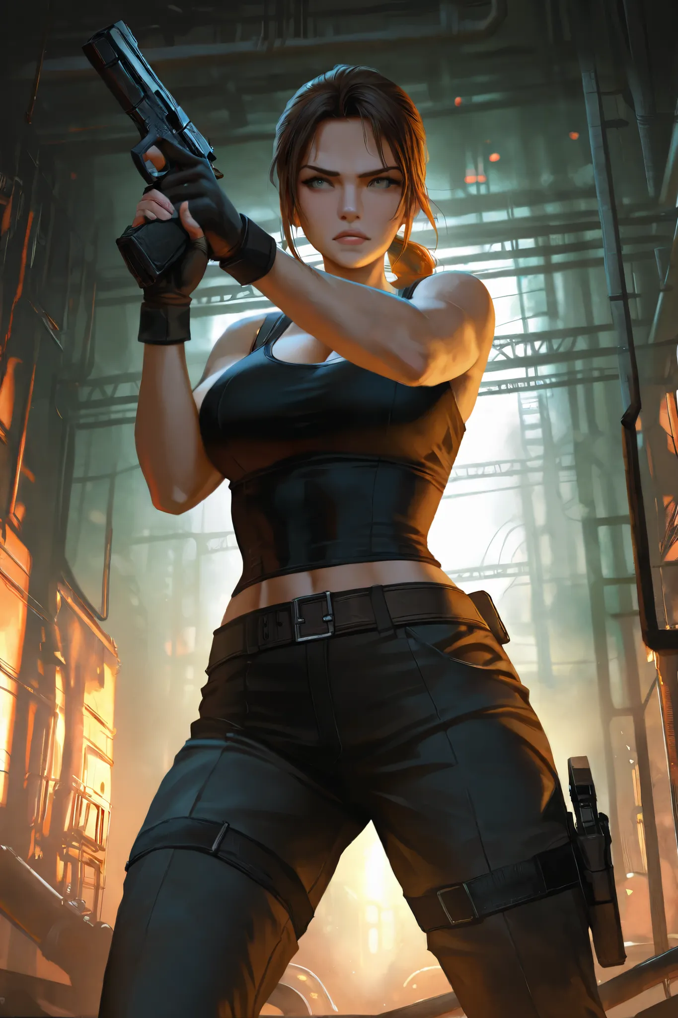 Sexy Lara Croft with guns