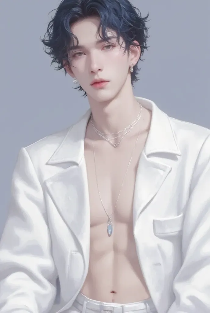 solo, Beautiful young man、 black hair、handsome、Chineseman、 real 、 muscular body、 perfect body、The white shirt is loose、masterpiece, Highest quality, very detailed