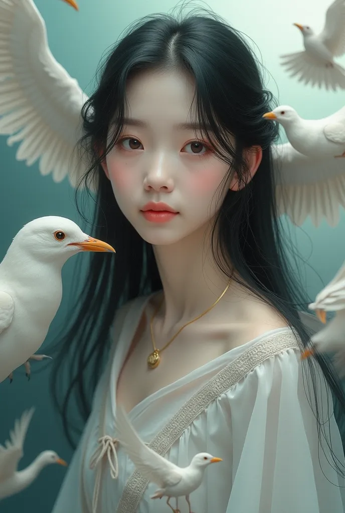 there is a girl named Minh Thu. She is not only beautiful with long silky black hair and eyes as clear as misty pearls, but also has a heart full of love for the birds 