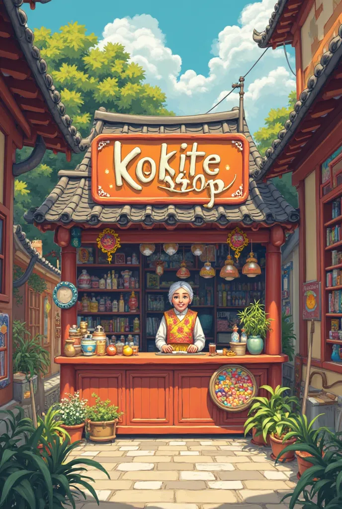  An image of a person and an inscription "KoKite Shop", exactly in English