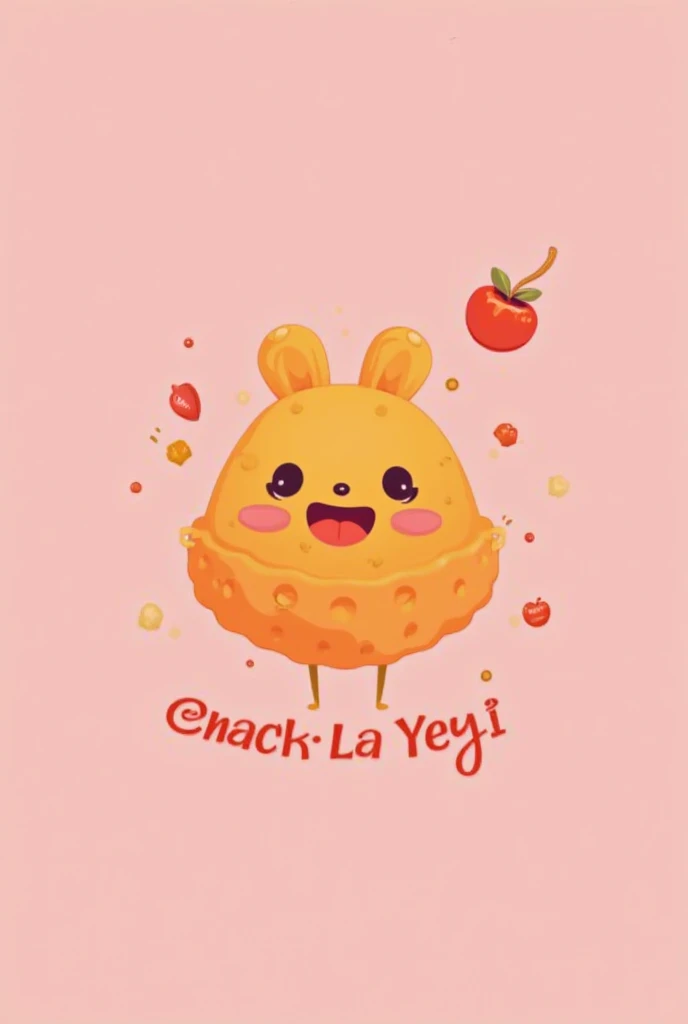 A logo for my snack business with a pink color with the name Snacks la yeyi 