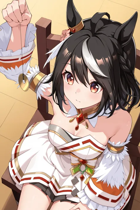 (masterpiece, ultra high definition, 16k, RAW photo, intricate), (sharp focus, crisp details), (rich colors, vibrant details), noise reduction, 1girl , ((Kitasan Black \( Uma Musume\)), (One Pendulum , Swinging pendulum, Pendulum before her eyes:1.9), si...