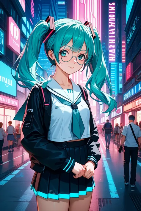 Hatsune Miku、sailor suit、Glasses