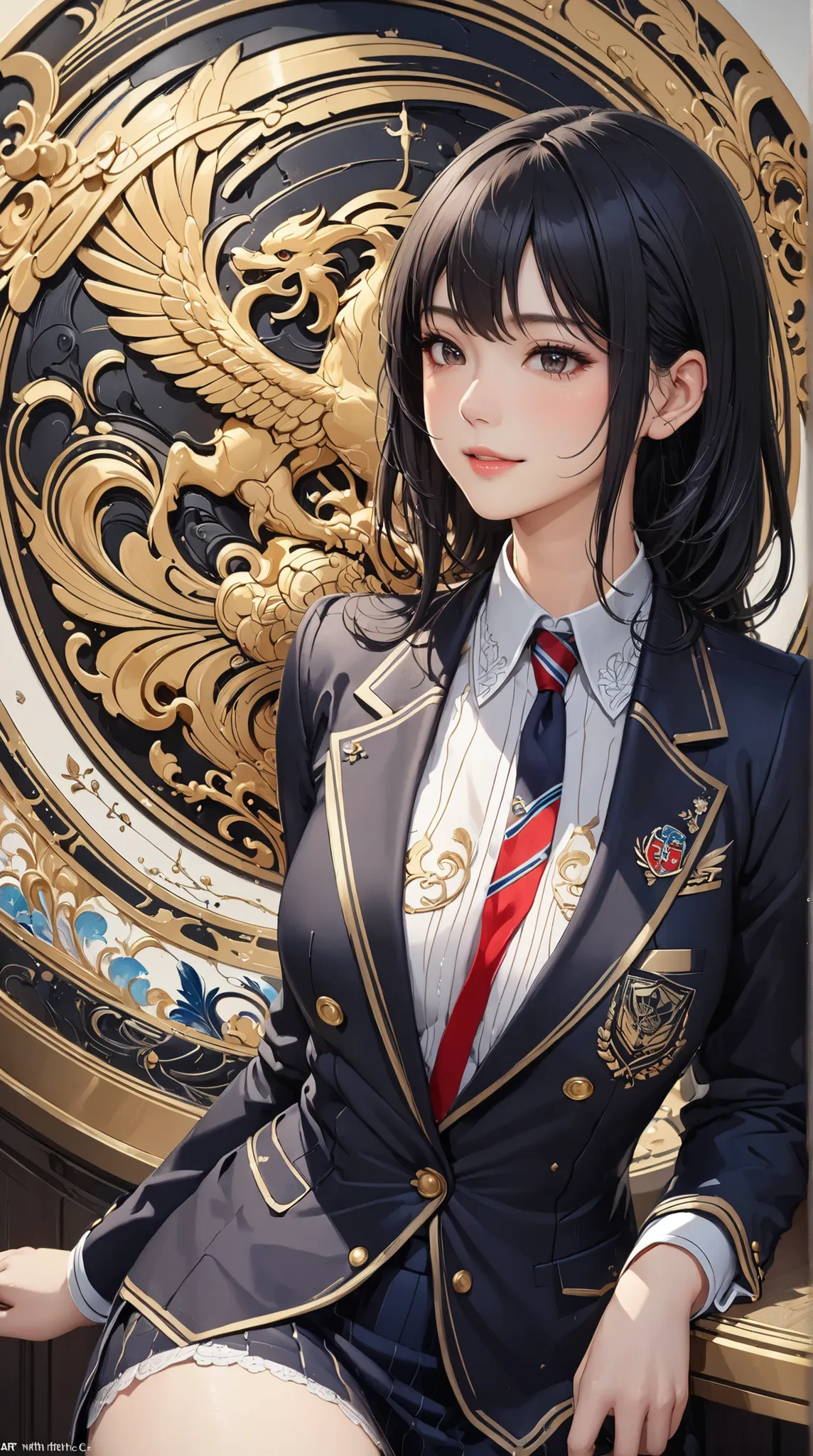 ((Highest quality)),( super high definition ),(very well detailed),( detailed description),(( best CG )),(masterpiece), Ultra Detailed Art ,Amazing Painting Art,(Art with Delicate Details:1.5), woman:1.5, beautiful well-groomed face, glossy long black hair...