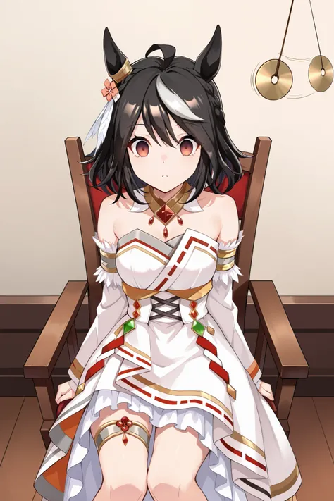 (masterpiece, ultra high definition, 16k, RAW photo, intricate), (sharp focus, crisp details), (rich colors, vibrant details), noise reduction, 1girl , ((Kitasan Black \( Uma Musume\)), (One Pendulum , Swinging pendulum, Pendulum before her eyes:1.9), em...