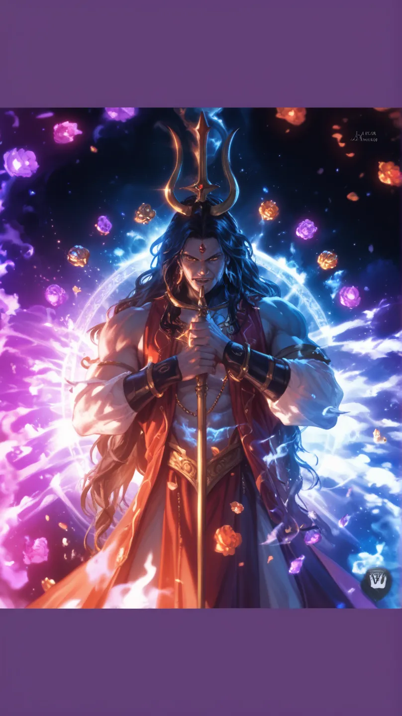 Lord Shiva anime style image 