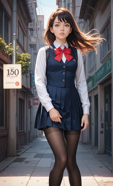 1 girl、uniform、black tights、masterpiece、Highest quality、uncorrected