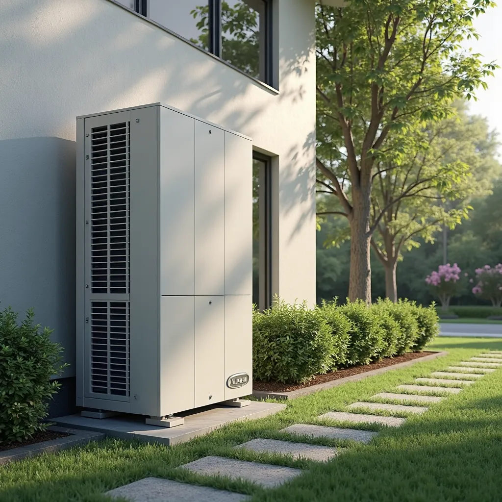 Create me Image of an outdoor air conditioner 