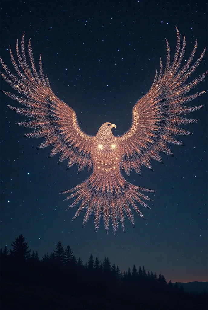 Stars making a shape of an eagle