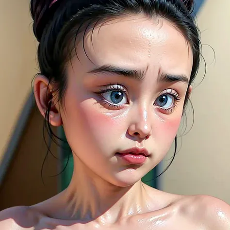 Chi-chi character from DBZ, Detailed face, detailed body, detailed eyes, sexy, embarrassed,  blushed, coming out of the bathroom