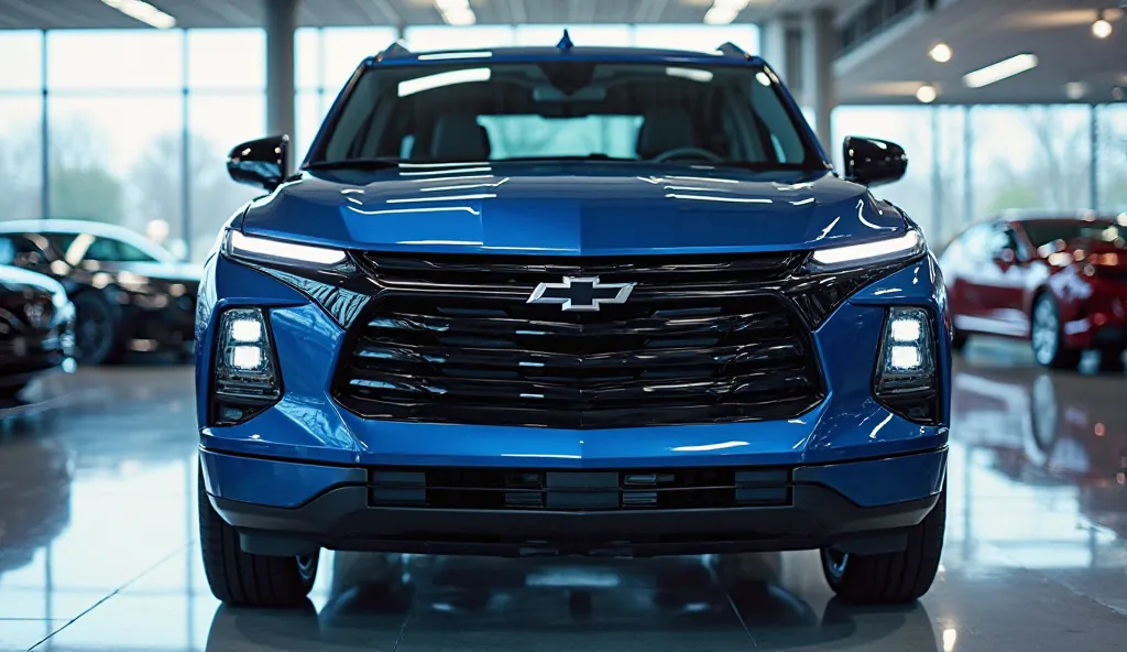 Full Back Center view of painted (Gleamy creamy  blue) shiny  blue New (  2020 Chevrolet Trailblazer   )sleek in large shape sedan in large size with (  2020 Chevrolet Trailblazer   )        it's  large detailed grille in shiny Full back Center clour with ...