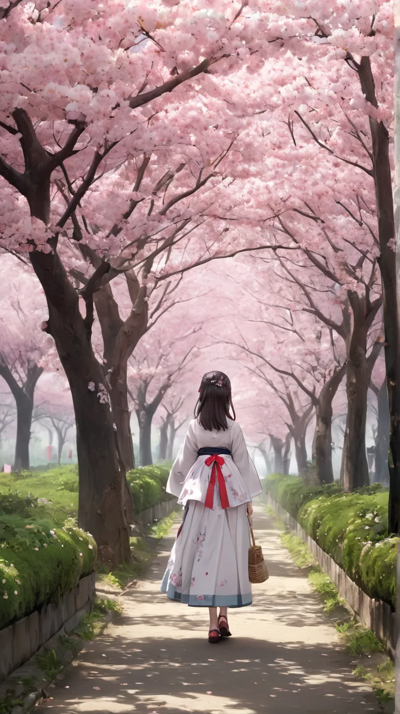 "A hauntingly beautiful Japanese yokai named Furimuki-Sakura, the backward-looking cherry blossom. It appears as a lone cherry tree in full bloom, even out of season, standing at the edge of forgotten paths. Those who pass it feel an overwhelming urge to t...