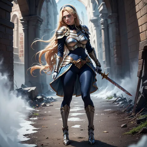 Highly detailed, High Quality, Masterpiece, nice hands, perfect hands, 1girl, full body, lux1, lux_(league_of_legends), white gloves, (detailed face and eyes:1.3), She is a tall, pale-skinned young woman with big blue eyes and shoulder-length large golden ...