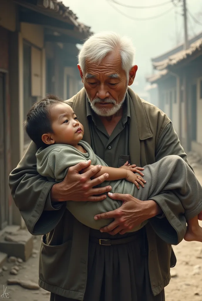 Father of Asia carrying his sick  