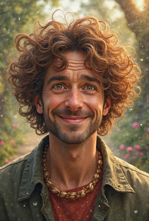 A man with curly hair