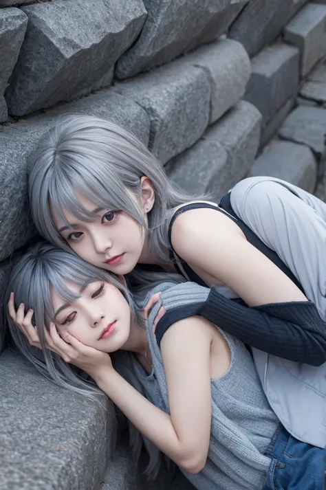 Blue Rock Nagi Seishiro(gray haired lethargic boy)Cute girl Luna(Women)is hugging and kissing