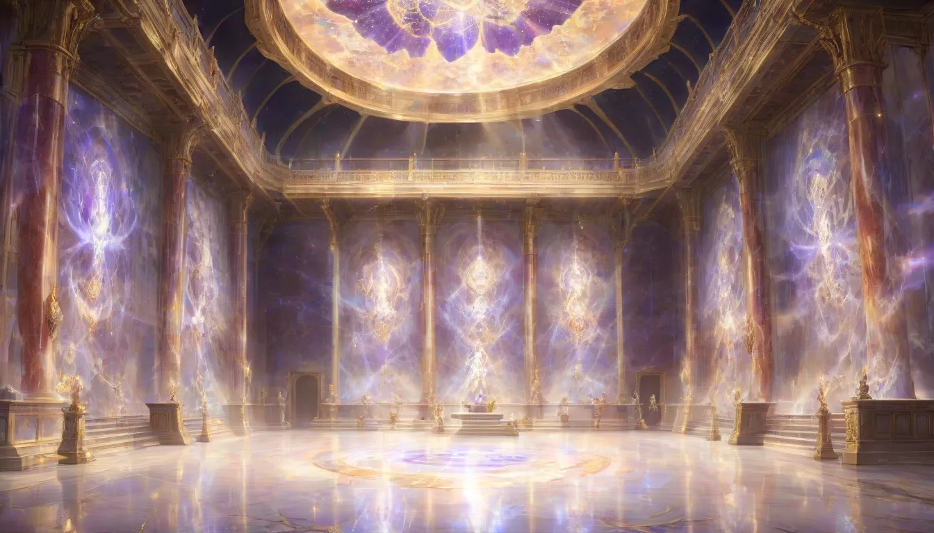 PEAnimeBG,  background, anime, masterpiece, high resolution, octance 4k, high detail, The courtroom was majestic, but at the same time overwhelming. The high ceilings, decorated with intricate paintings, reflected the light of magical crystals that illumin...