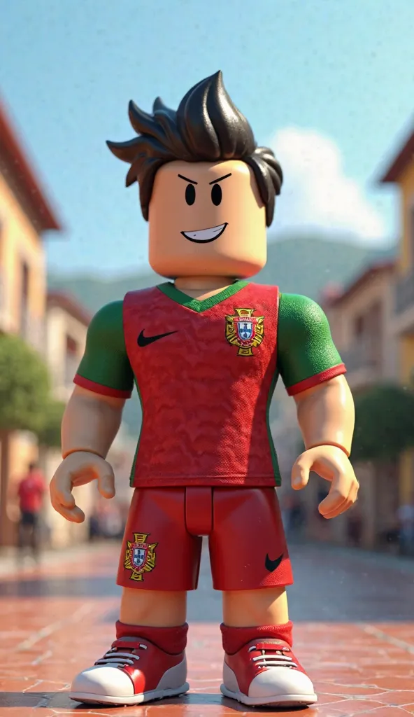 Roblox Avatar in Portugal Jersey, full view