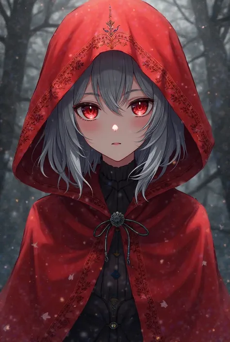 Anime about a gray-haired girl in a red cloak