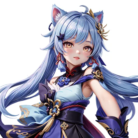 Woman in a dress with long hair and cat ears, ayaka Genshin Impact, keqing from Genshin Impact, ayaka game Genshin Impact, Genshin Impact character, zhongli from Genshin Impact, genshin, Genshin Impact,  Onmyoji portrait ,  Anime Moe Art Style, Genshin Imp...