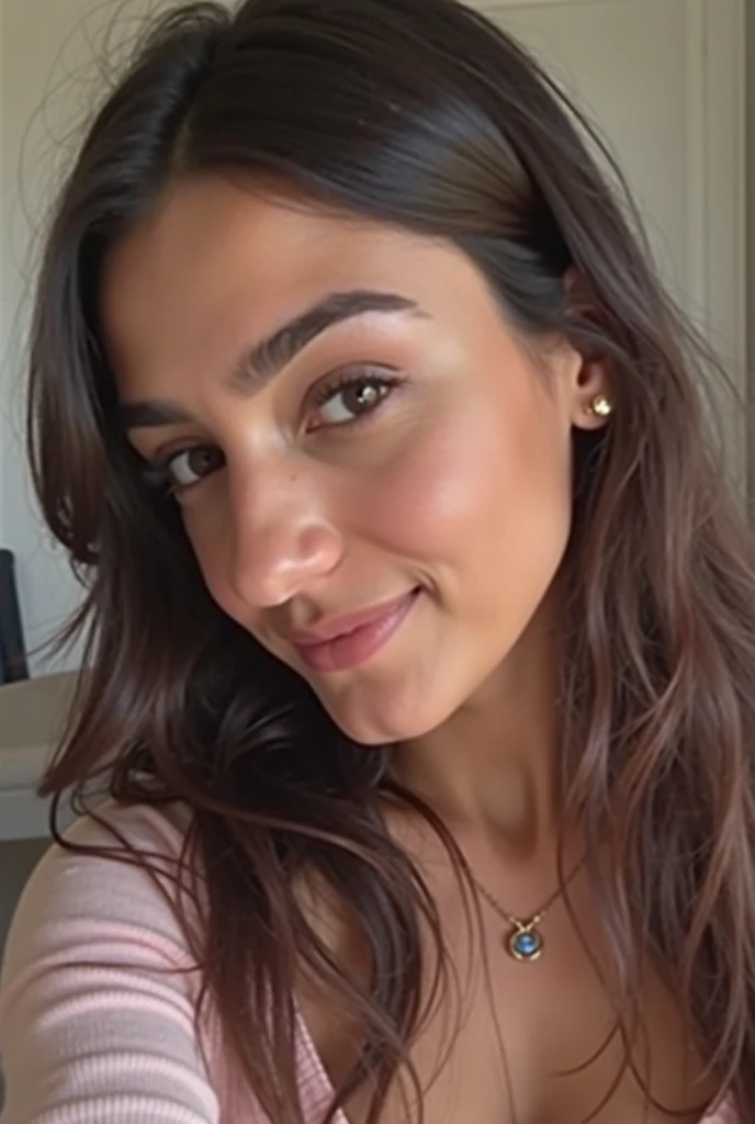 a close up of a person on a cell phone with a caption, estefania villegas burgos, tiktok video, selfie of a young woman, captura, instagram story, low quality video, fernanda suarez, alanis guillen, snapchat, instagram selfie, 30-year-old woman from cuba, ...