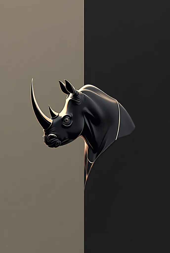 Make a black and white luxury logo based on a rhino