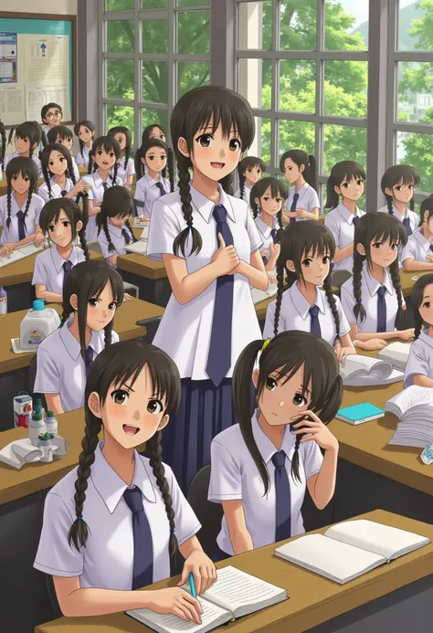 A classroom full of school girls