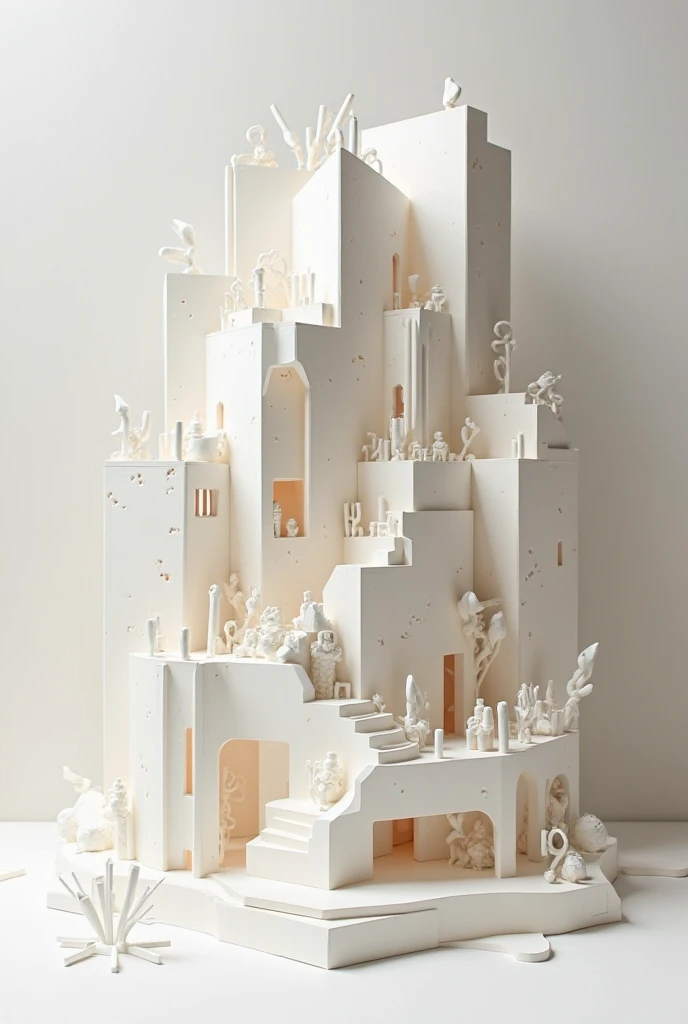  Create 3D paper model about victory for architectural student with pattern, texture ,elements and composition in simple composition 

